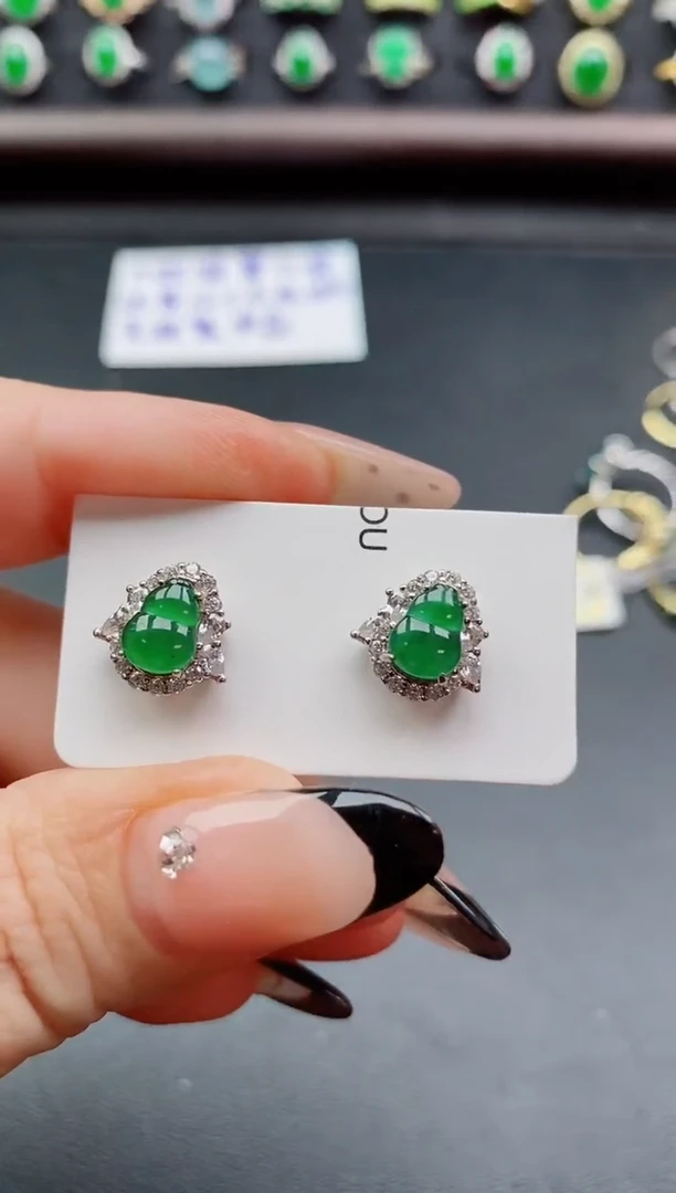 银S925镶嵌戒指翡翠1