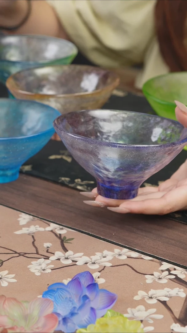 手工艺品琉璃@***n紫色建盏