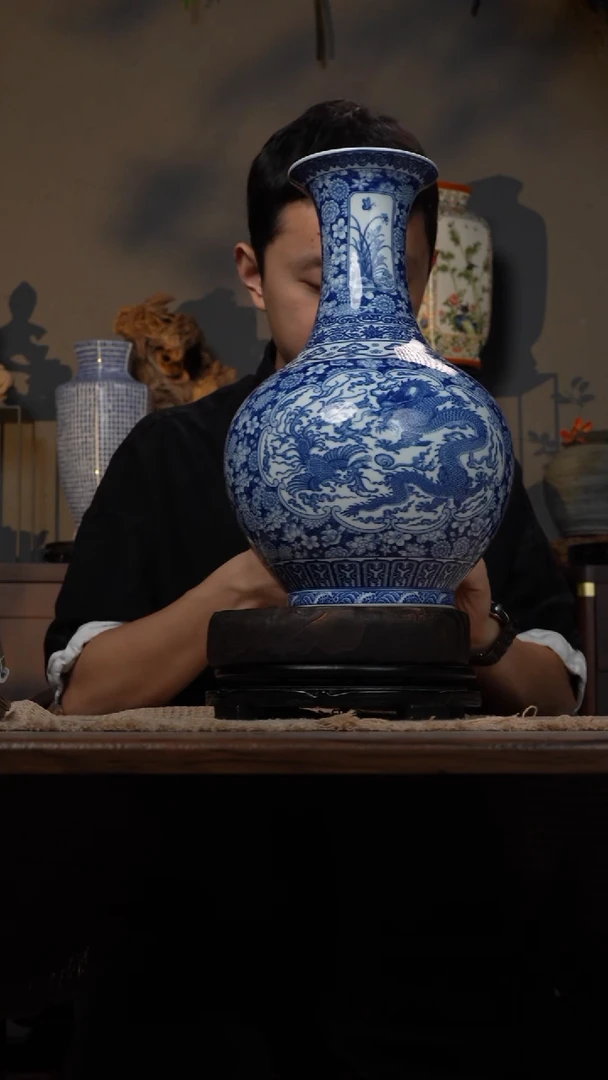 摆件WN问泥景德镇陶瓷花瓶摆件