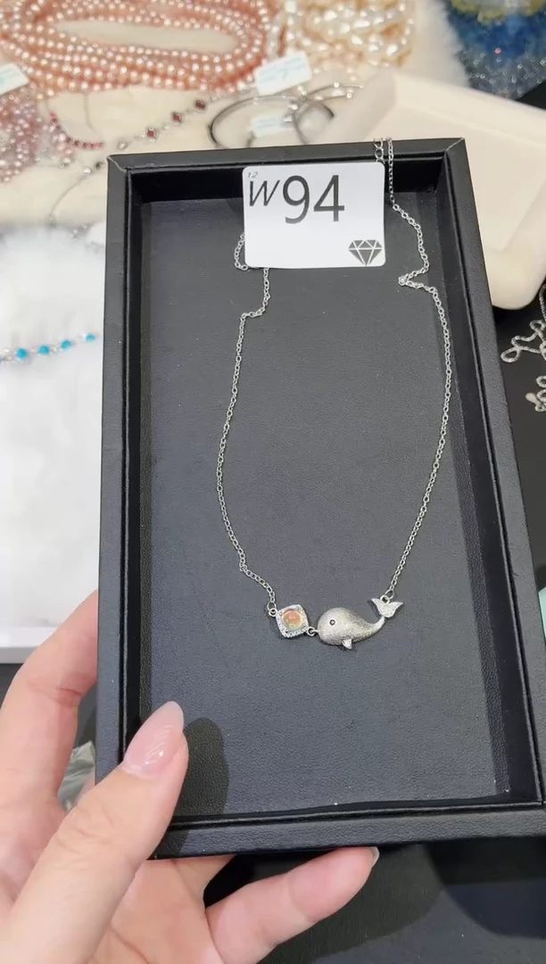 银S925镶嵌项链长石多样性发一W94