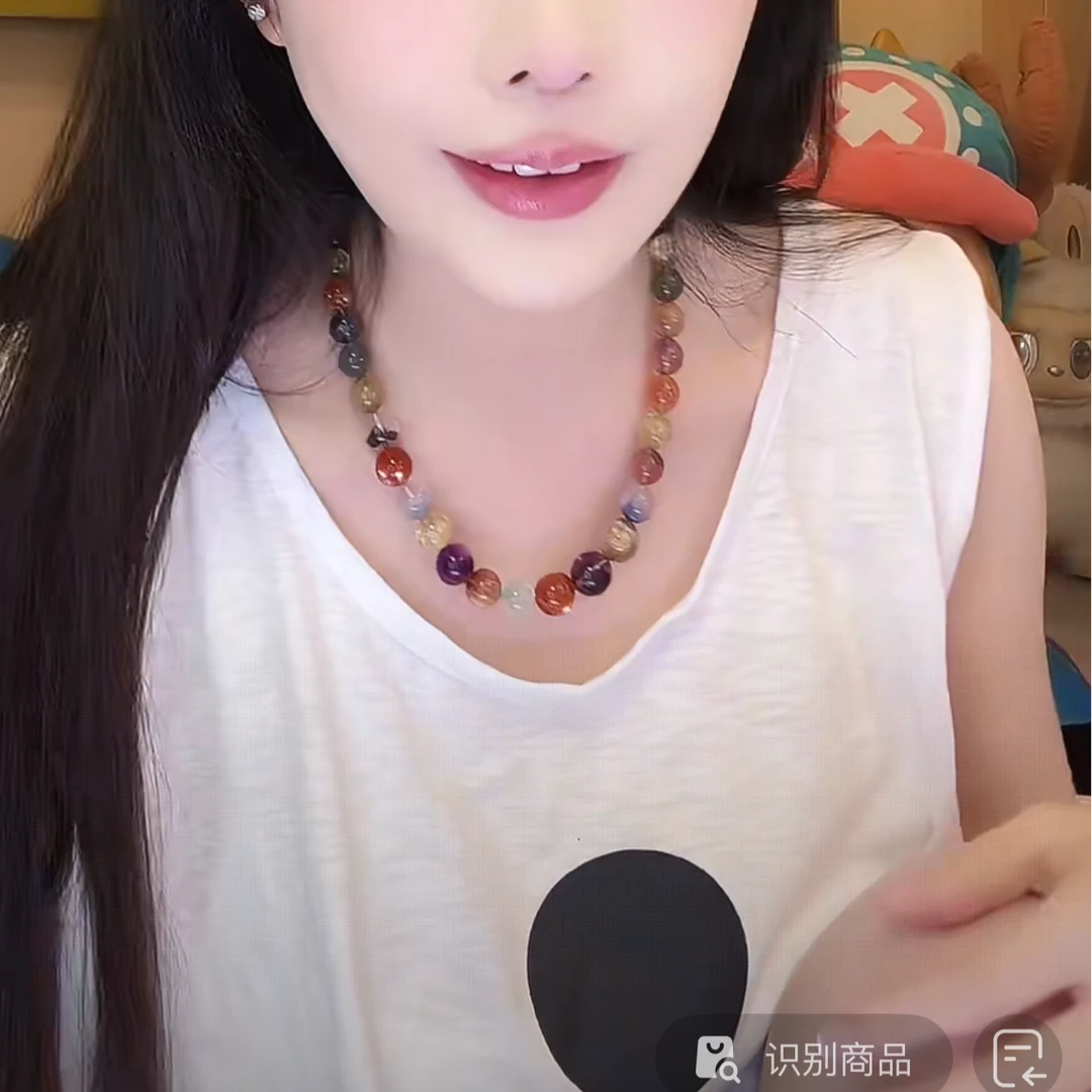 韦雪同款天然水晶项链绿幽灵黑金超七黄水晶送闺蜜礼物