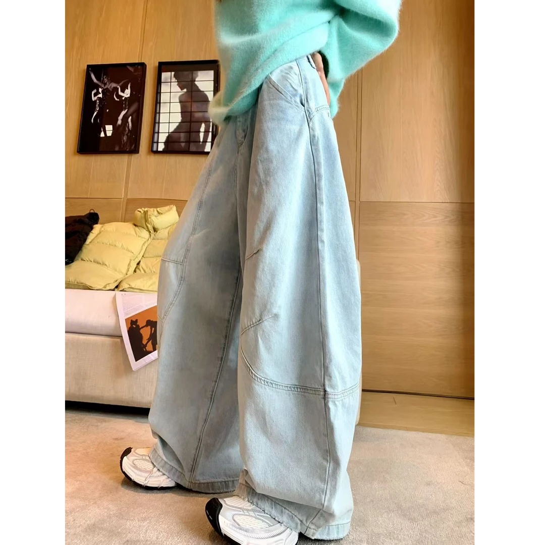 婉君【4.0弯刀裤】秋季休闲百搭设计感磨毛阔腿拖地裤LWJ25C3K3036