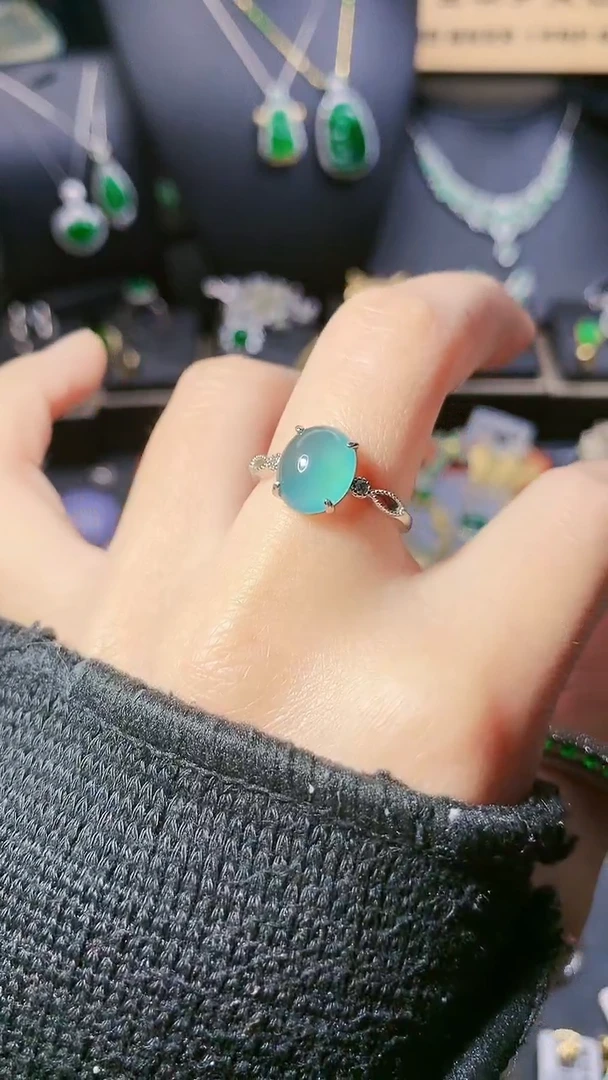 【闪购商品】翡翠戒指银S925镶嵌戒指