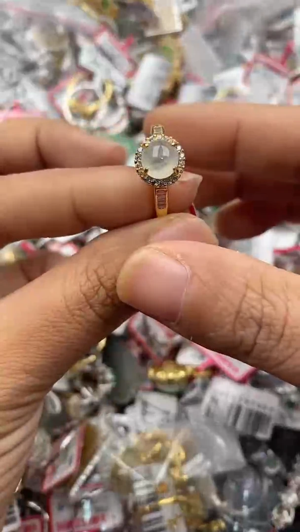 银S925镶嵌戒指翡翠111             4
