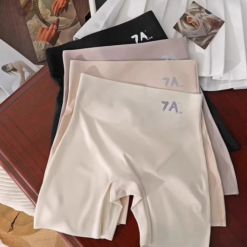 高腰无痕安全裤内裤三合一女防走光收腹提臀冰丝打底短裤女款