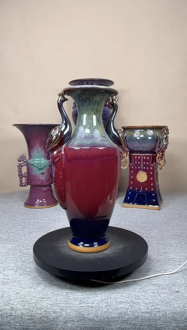 摆件陶神垕钧瓷收藏工艺品