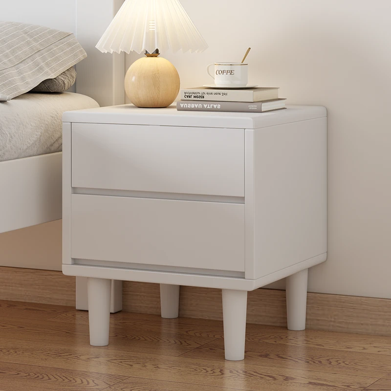 3A纯实木床头柜 双抽床边收纳柜床边收纳柜儿童房【五色可选】