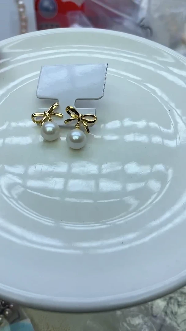 未镶嵌耳饰淡水珍珠白色系耳饰
