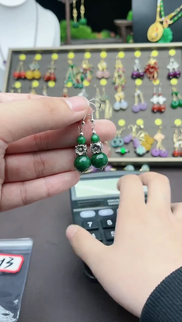 【闪购商品】玛瑙/玉髓耳钉银S925镶嵌413000