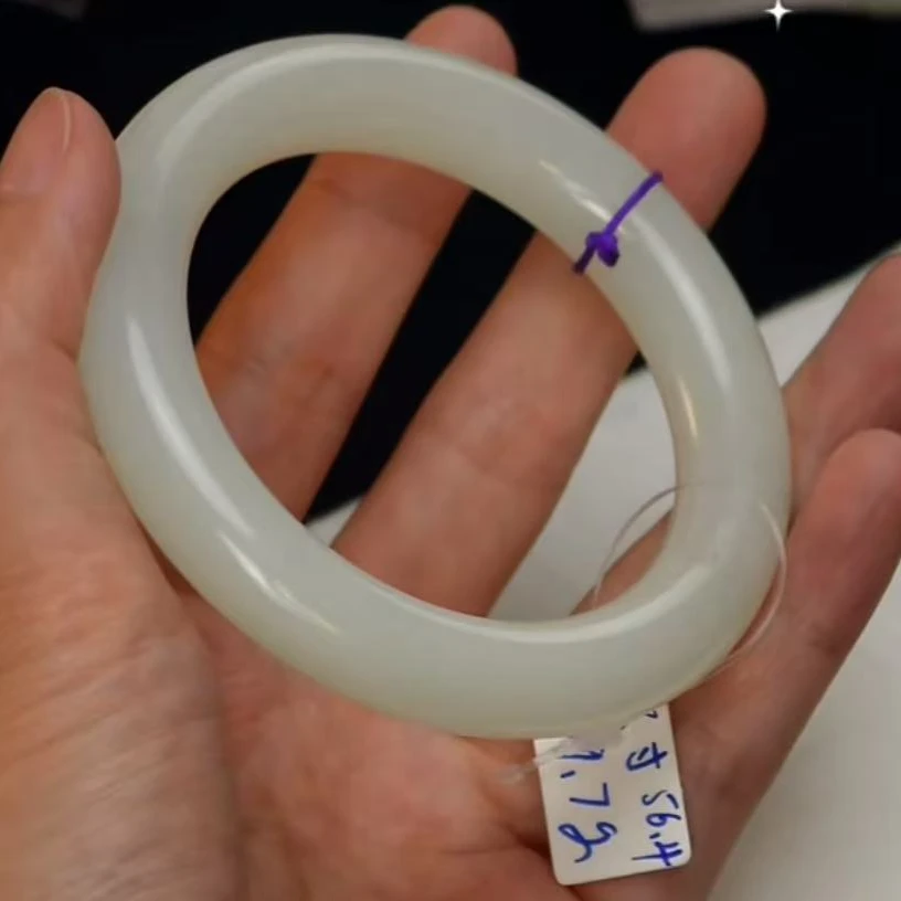 和田玉/  素面白玉手镯