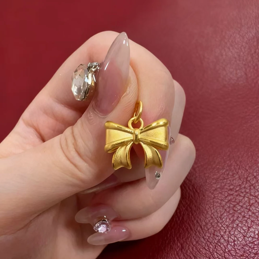 金之之黄金（足金999)  蝴蝶结  素金  吊坠