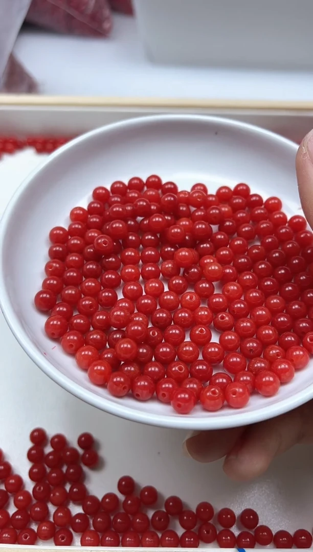 南红玛瑙散珠未镶嵌C536满肉南红6mm30个6元