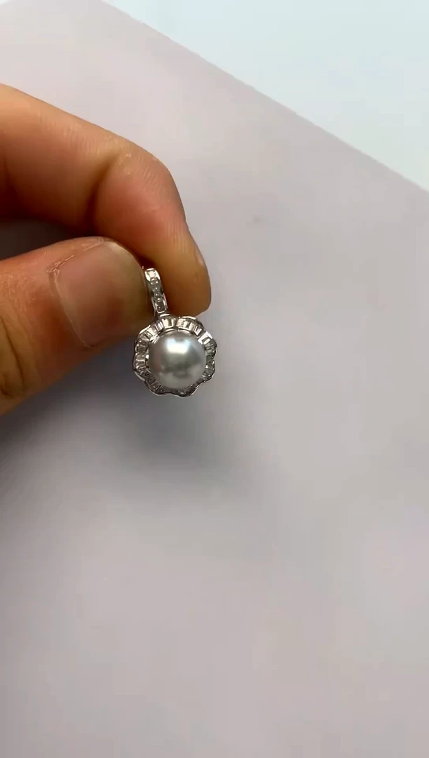 海水珍珠银S925镶嵌颈饰8.7