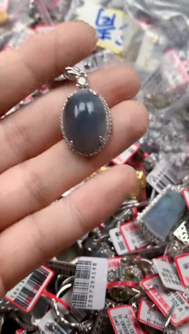 银S925镶嵌戒指翡翠天然A货缅甸翡翠