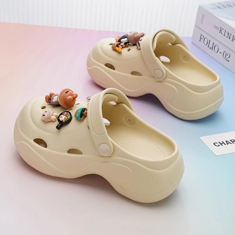 洞洞鞋女夏季外穿新款厚底防滑百搭护士包头拖女士海边沙滩凉拖鞋