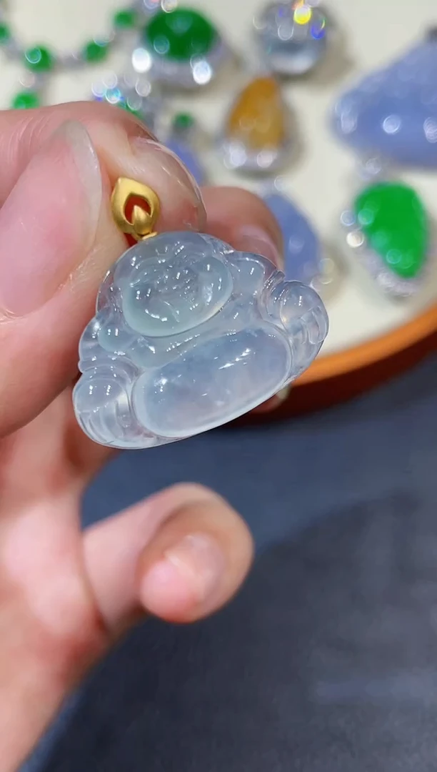 翡翠18K金镶嵌吊坠(不含链)吊坠