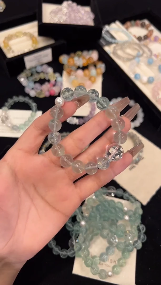 【闪购商品】水晶手链合金绿萤石手链x1402
