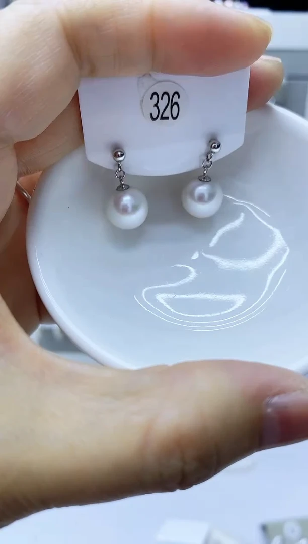 银S925镶嵌淡水珍珠耳饰326