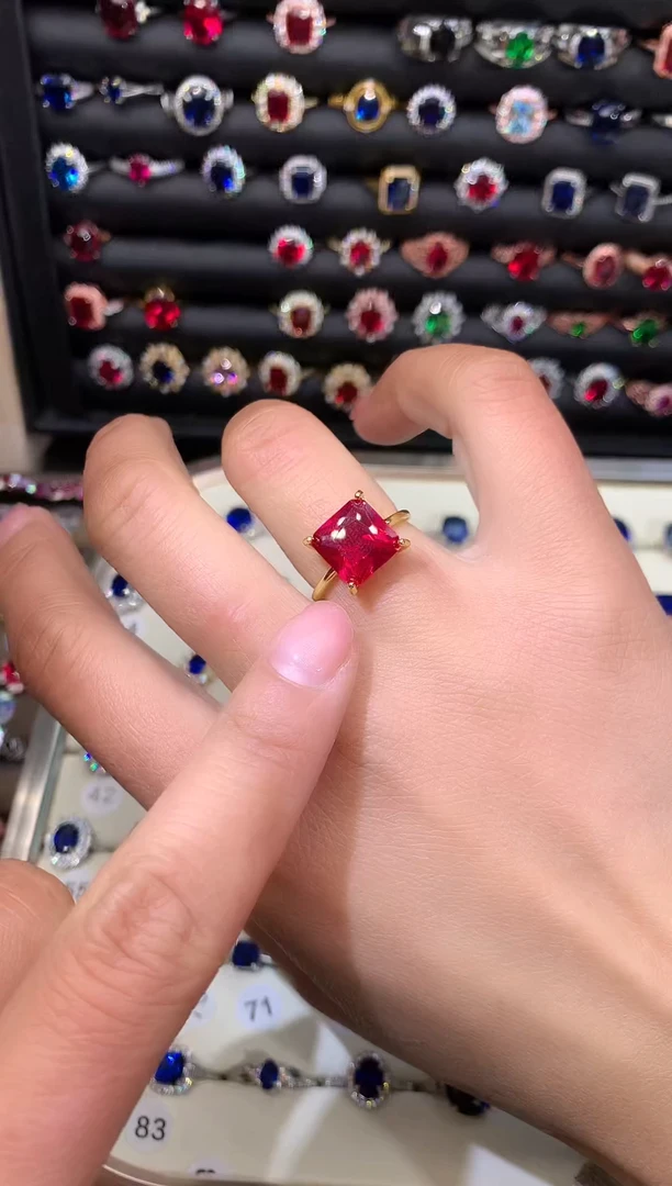 【闪购商品】红宝石戒指银S925镶嵌10金