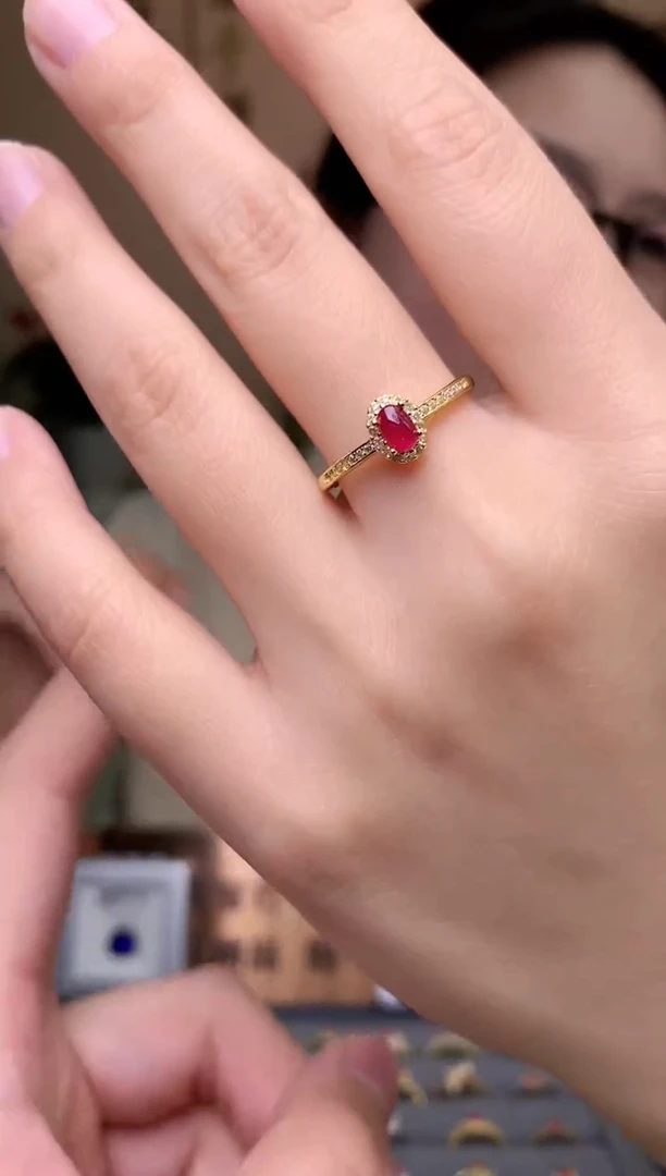 【闪购商品】红宝石戒指银S925镶嵌戒指