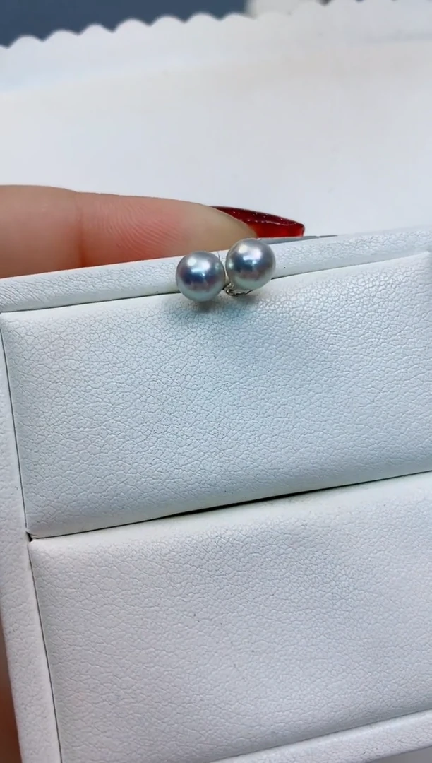 【闪购商品】海水珍珠耳饰18K金镶嵌6-6.5真多麻耳饰