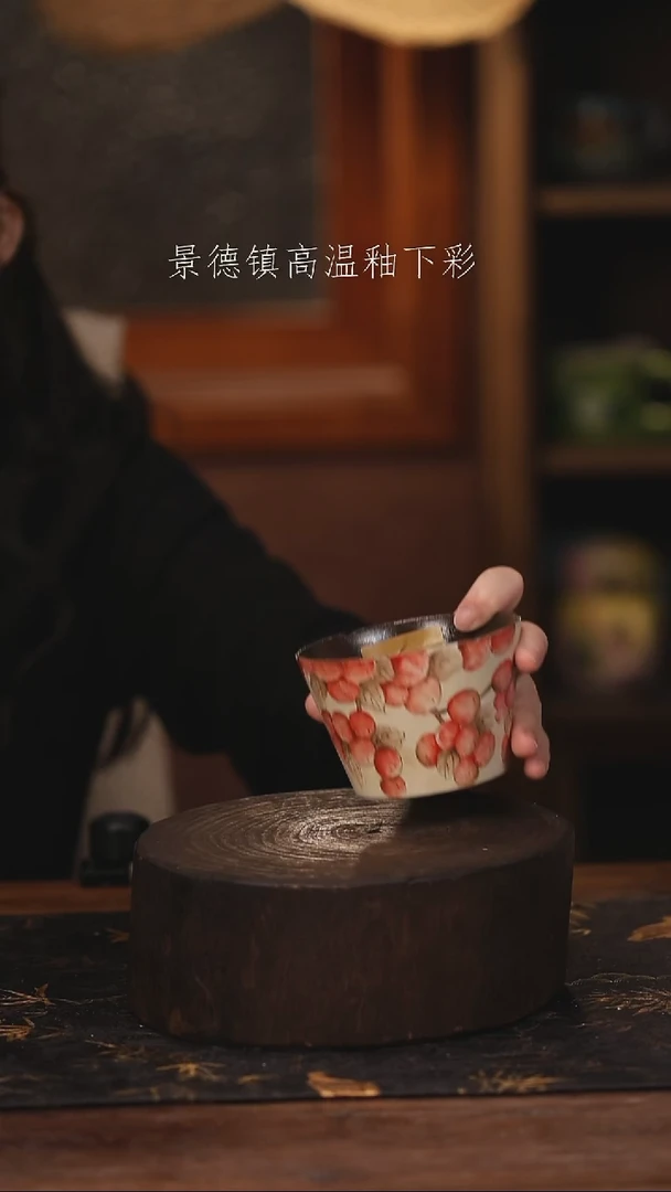 陶瓷景德镇高温釉下手绘陶瓷@L104@