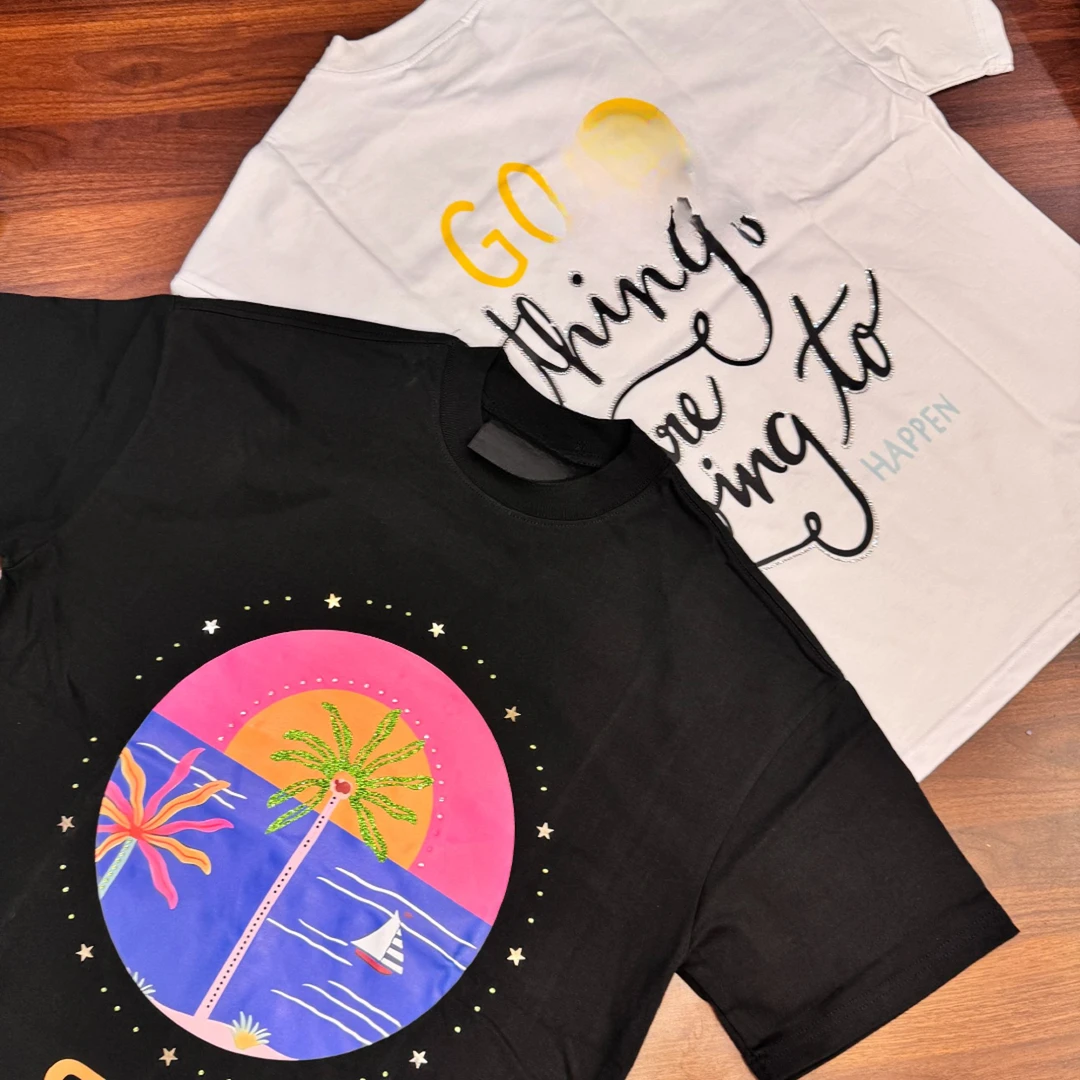 重磅纯棉【DG椰子树】短袖T恤，男女同款。