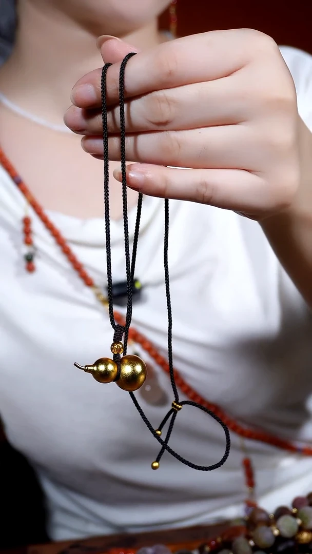 铜无砂金吊坠葫芦