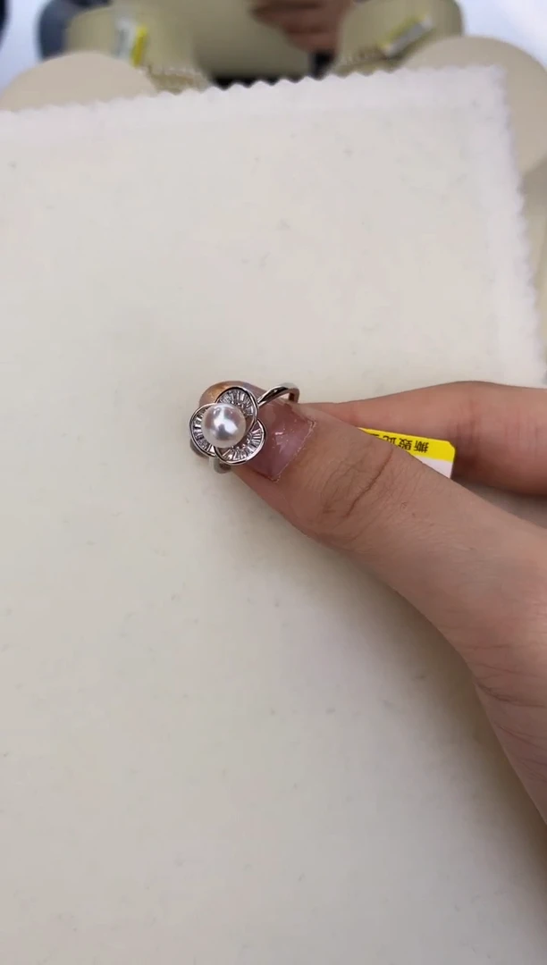 银S925镶嵌DA海水珍珠 GD032 akoya戒指