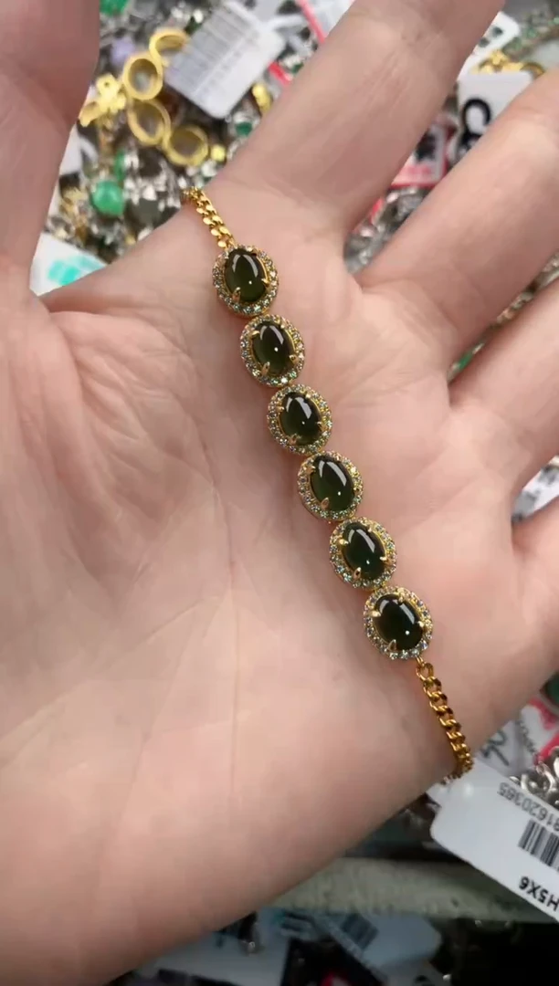 银S925镶嵌戒指翡翠999----7