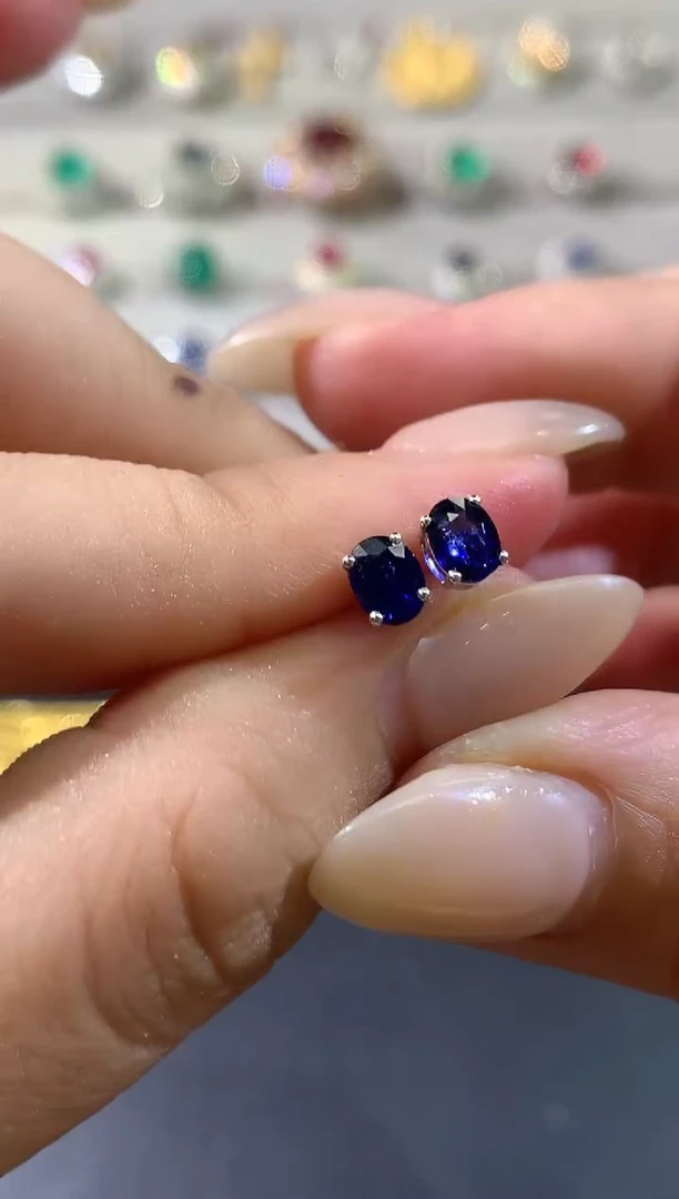 耳饰蓝宝石18K金镶嵌W479|多样性发货一件1680
