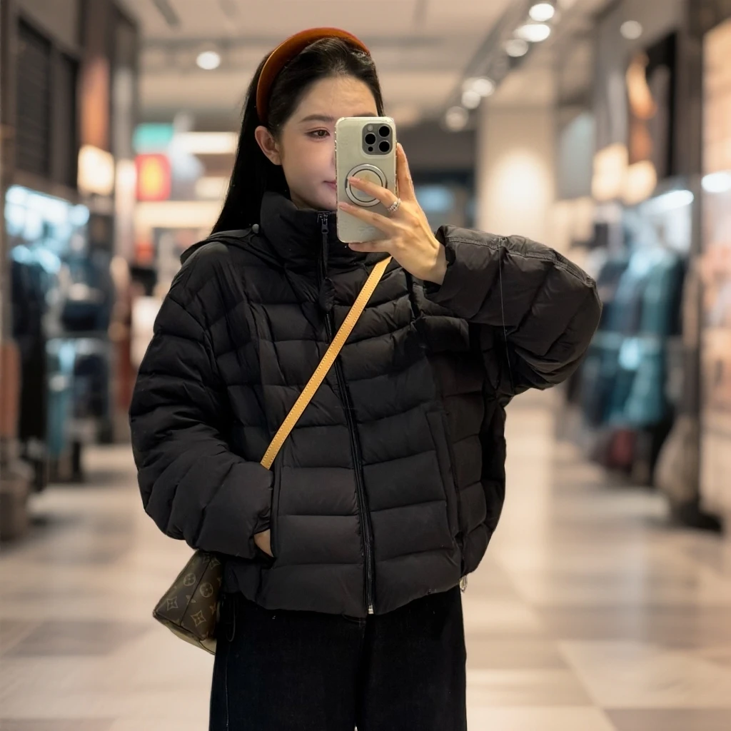 宿慕SUMU连帽羽绒服女2025新款冬季洋气百搭羽绒服女装外套88893