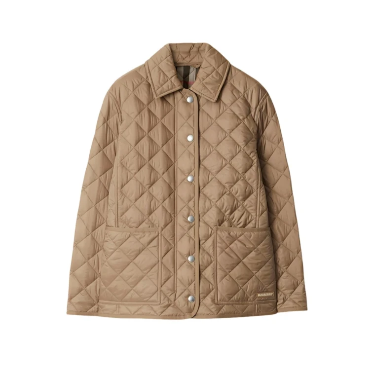 Burberry/博柏利翻领长袖外套驼色棉服