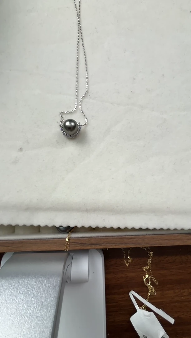 银S925镶嵌套链海水珍珠海水大溪地套链