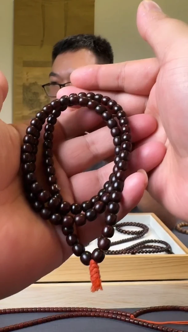 檀香紫檀（小叶紫檀）手串/手链小叶金星108x6.5mm