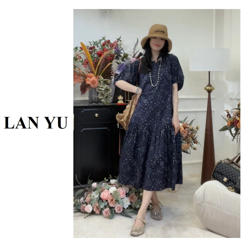 小个子/常规~【勿忘我】100%纯棉夏季碎花休闲宽松简约显瘦连衣裙