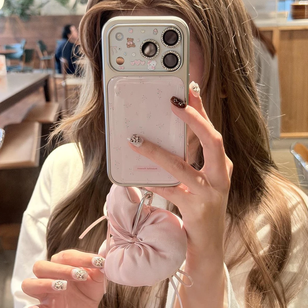 ins风粉色小碎花适用苹果17promax手机壳iphone16新款15防摔14/13