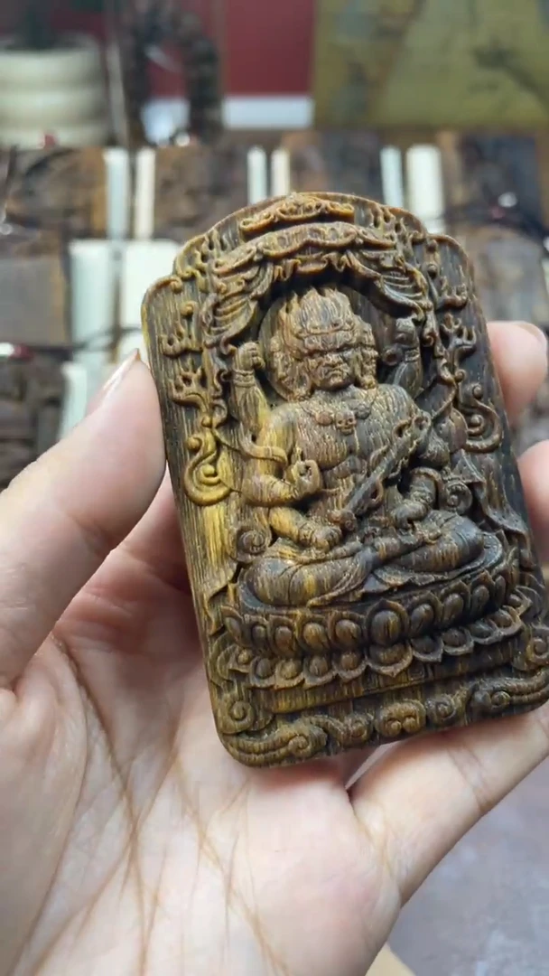 木木雕款芽庄十二生肖守护 不动明王8cm送养香瓶