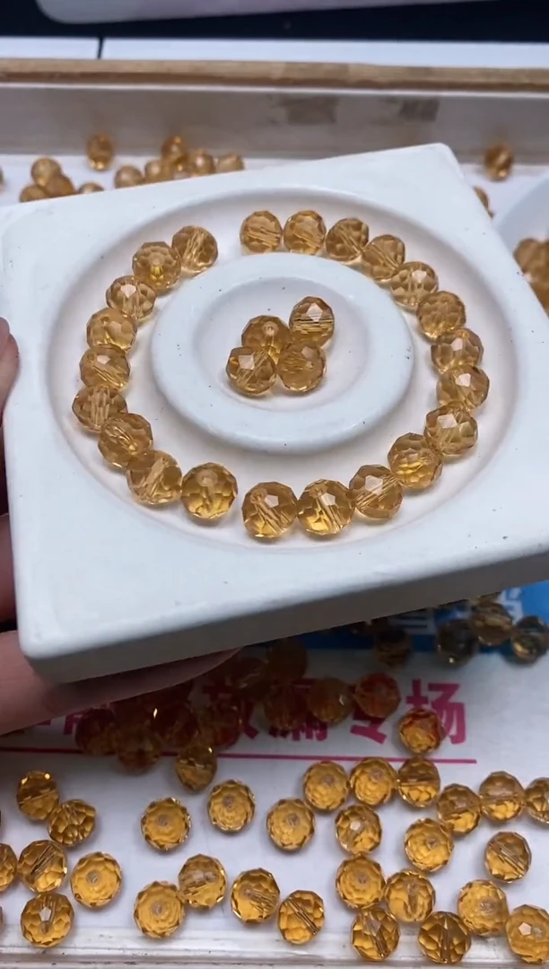 未镶嵌颈饰水晶D410黄水切9*10mm10个9.9元