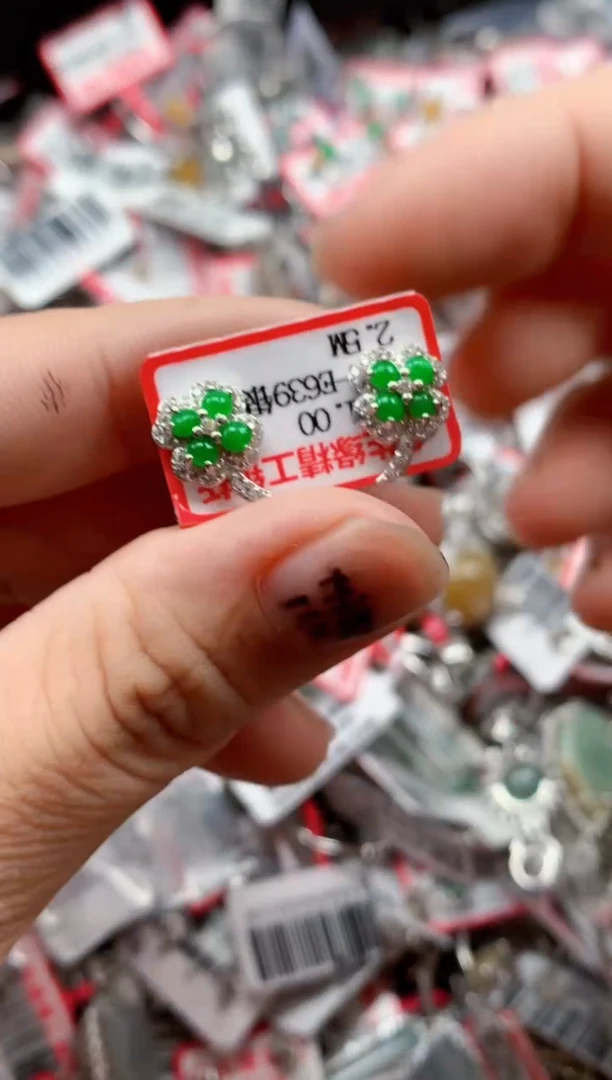 银S925镶嵌戒指翡翠天然A货缅甸翡翠