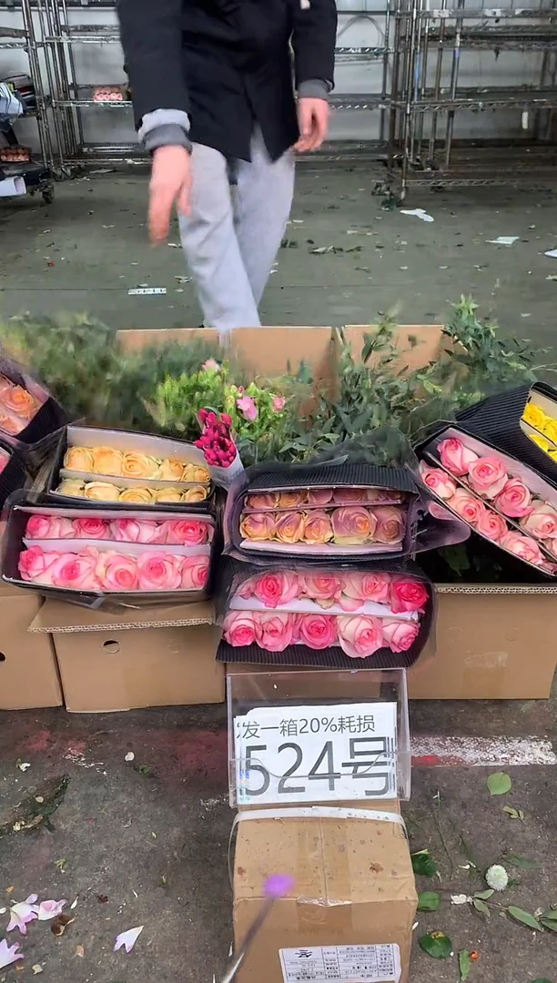 524号♥中通不指定随机颜色含20%耗损发一箱鲜花