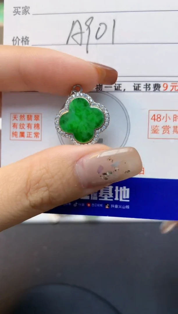 颈饰未镶嵌翡翠天然A货翡翠百元以上9元证书费自理