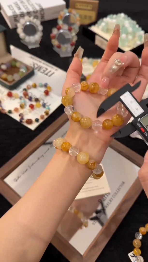 未镶嵌手链水晶黄胶花多宝x2823