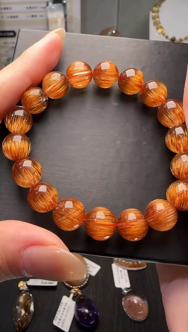 未镶嵌手串水晶铜发晶手串11mm+ JP54964