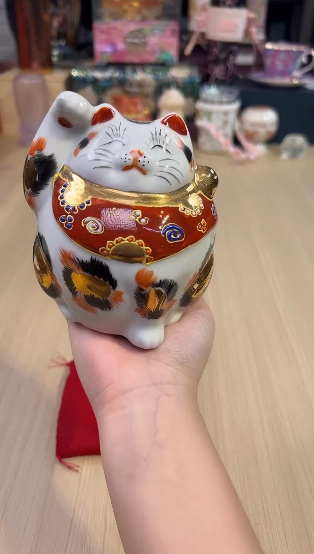 185九谷白色招财猫