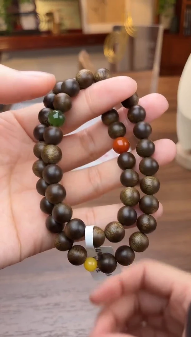 沉香手串沉香【非遗】玉化白棋楠08双圈设计
