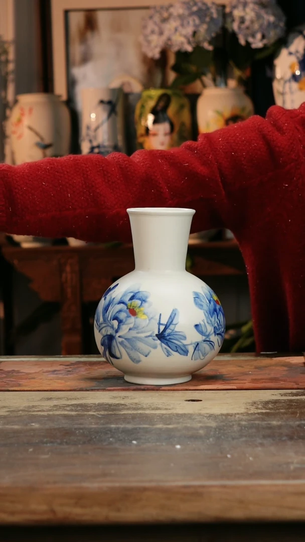 【闪购商品】瓷片景德镇纯手工釉下彩精品花瓶