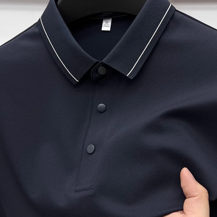 Zero Degree North高端冰丝短袖polo衫男夏季翻领纯色休闲百搭T恤