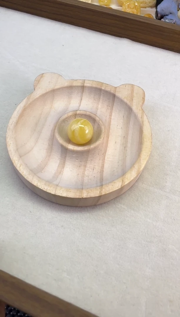 裸石琥珀未镶嵌宝衡 钟爱弹珠 17mm