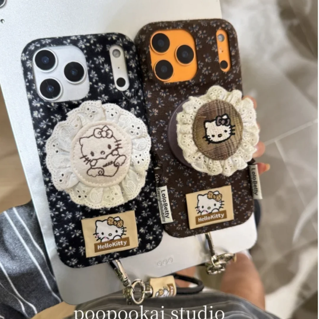 小众花边KT猫挂绳适用iPhone17promax苹果17pro手机壳16pro磁吸15